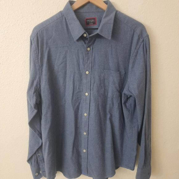 UNTUCKit Blue 100% Cotton Button Up Dress Shirt Mens XL - Picture 1 of 5